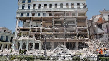  View of the Saratoga Hotel after a powerful explosion in Havana, on May 6, 2022. (AFP)