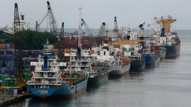 Ships line up waiting for containers for export at Tanjung Priok harbour in Jakarta February 4, 2009. (File photo: Reuters)