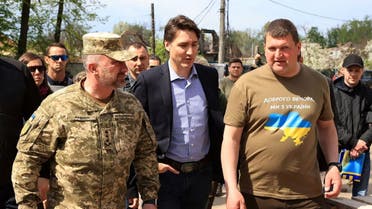 رئيس الوزراء الكندي، جاستن ترودو يزور مدينة إيربين الواقعة في ضواحي العاصمة الاوكرانية