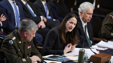 (L-R) National Security Agency (NSA) Director Gen. Paul Nakasone, Director of National Intelligence (DNI) Avril Haines and Central Intelligence Agency (CIA) Director William Burns testify before the Senate Intelligence Committee on March 10, 2022 in Washington, DC. (AFP)