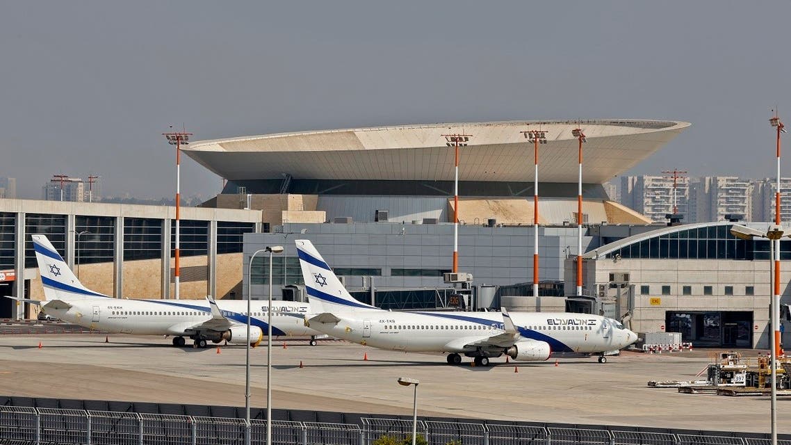 This picture taken on August 31, 2020 shows Israeli El Al airline aircrafts on the tarmac at Israel's Ben Gurion Airport in Lod, east of Tel Aviv. (AFP)