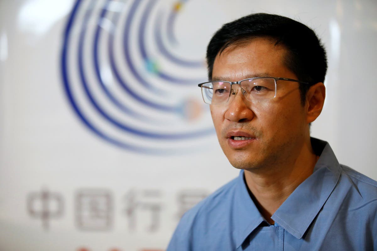 Liu Tongjie, spokesman for China’s Mars exploration mission, speaks during an interview with Reuters, after the launch of the Long March 5 Y-4 rocket carrying an unmanned Mars probe of the Tianwen-1 mission, at Wenchang Space Launch Center in Wenchang, Hainan Province, China, on July 23, 2020. (Reuters)