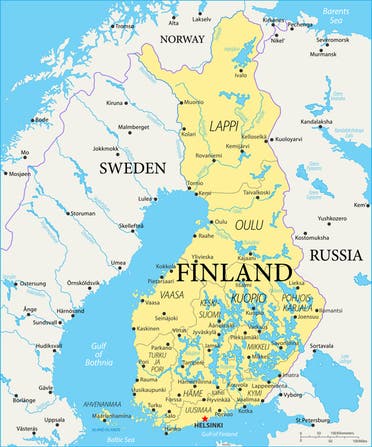 خريطة فنلندا (آيستوك)