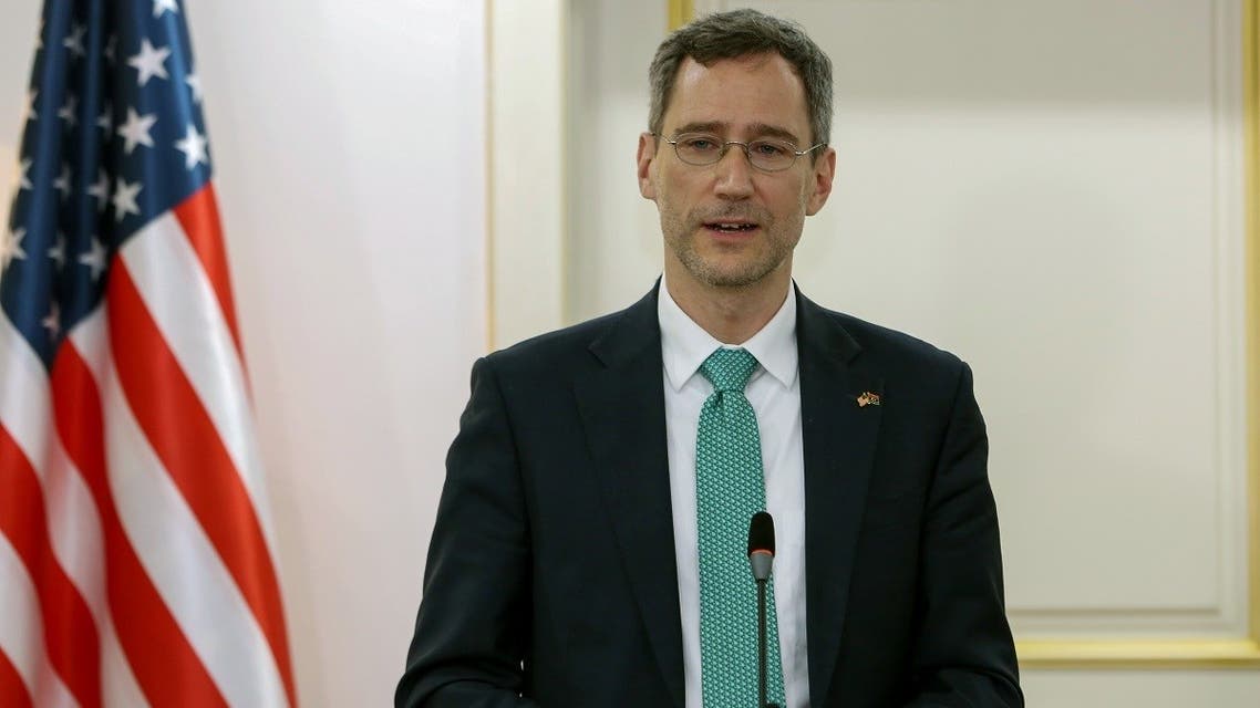 Then-US Acting Assistant Secretary of State for Near Eastern Affairs Joey Hood delivers a joint statement, in Tripoli, Libya May 18, 2021. (File Photo: Reuters)