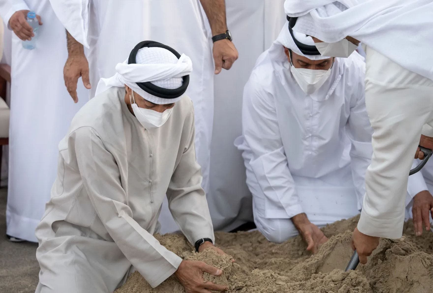 Late UAE President Sheikh Khalifa bin Zayed Al Nahyan was laid to rest in a cemetery in Abu Dhabi on May 13, 2022. (WAM)