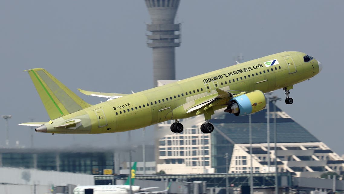 The fifth prototype of China's home-built C919 passenger plane takes off for its first test flight from Shanghai Pudong International Airport in Shanghai, China October 24, 2019. (File photo: Reuters)