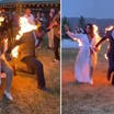 US couple willingly set themselves on fire in grand wedding event