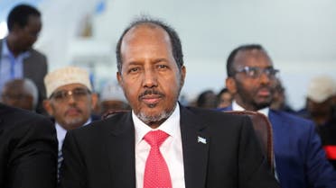 Hassan Sheikh Mohamud, former Somali President and candidate for the 2022 presidential elections, is seen during the first round of voting in Mogadishu, Somalia. May 15, 2022. (Reuters)