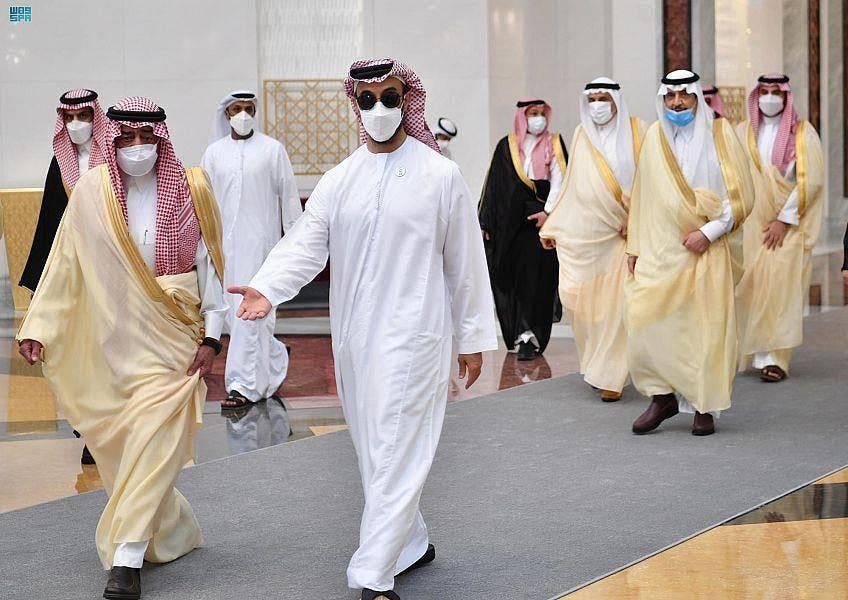 UAE President receives delegation of Saudi Princes in Abu Dhabi on Sunday, May 15, 2022. (SPA)