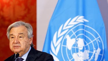 UN Secretary-General Antonio Guterres speaks in Vienna, Austria May 11, 2022. (Reuters)