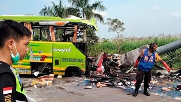 Aftermath of a bus crash in Indonesia. (Twitter)