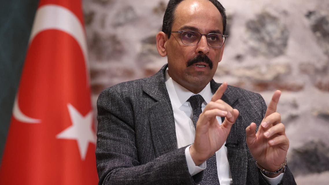 Ibrahim Kalin, Turkish President Tayyip Erdogan's spokesman and chief foreign policy adviser, speaks during an interview with Reuters in Istanbul, Turkey May 14, 2022. Picture taken May 14, 2022. REUTERS/Murad Sezer