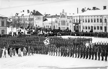صورة لقوات فنلندية تابعة للجيش الأبيض بالحرب الأهلية الفنلندية
