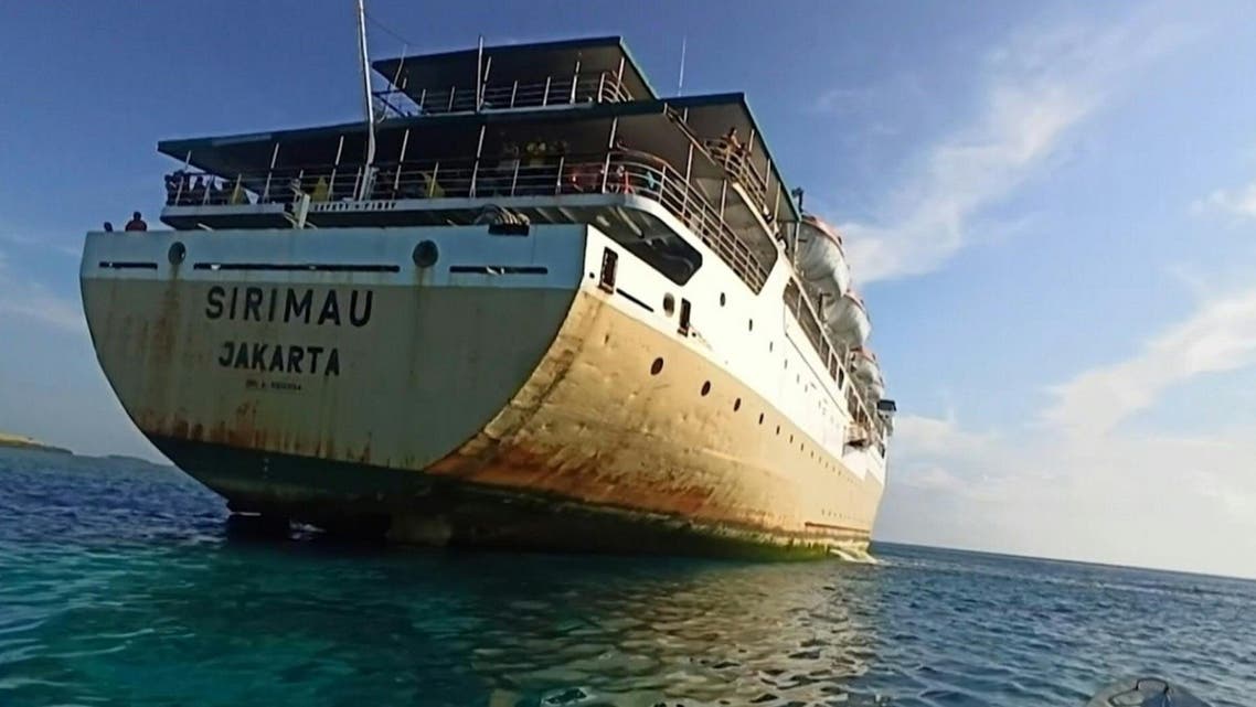 The KM Sirimau has been marooned for two days after it got stuck along a 184-kilometer (114-mile) route in East Nusa Tenggara province. (AFP)