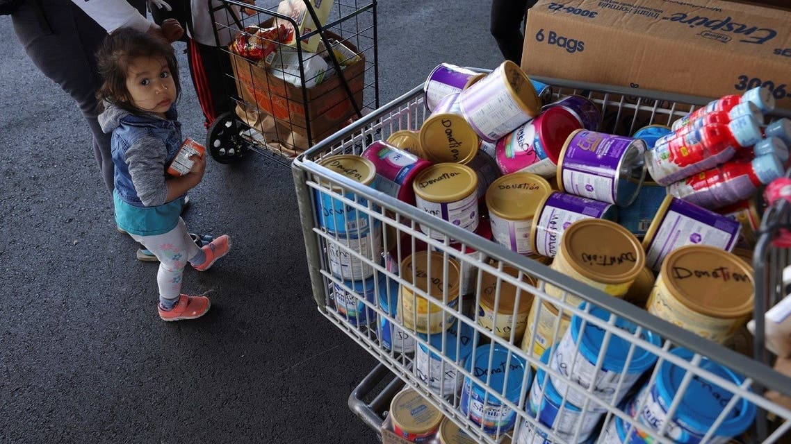 Baby formula (R) is ready for distribution, amid continuing nationwide shortages in infant and toddler formula, at a food pantry run by La Colaborativa in Chelsea, Massachusetts, U.S., May 18, 2022. (Reuters)