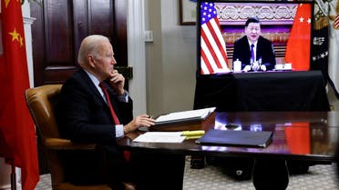 U.S. President Joe Biden speaks virtually with Chinese leader Xi Jinping from the White House in Washington, U.S. November 15, 2021. (File photo: Reuters)