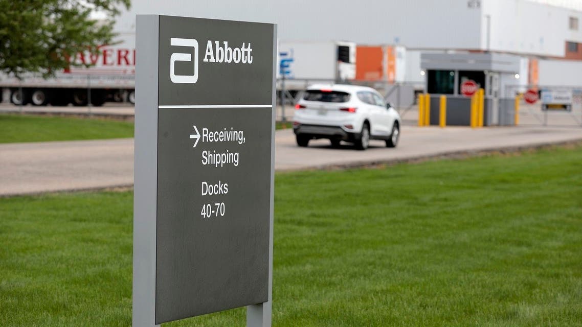 The Abbott manufacturing facility in Sturgis, Michigan, on May 13, 2022. (AFP)
