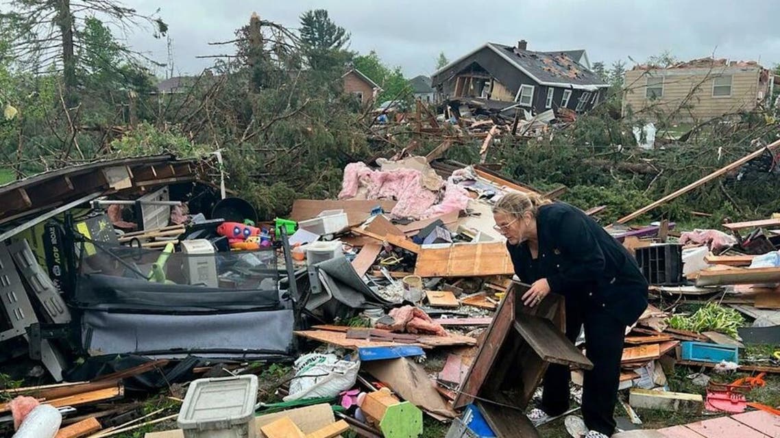A rare northern Michigan tornado tore through a small community on Friday, killing at least one person and injuring more than 40 others as it flipped vehicles, tore roofs from buildings and downed trees and power lines. (Twitter)