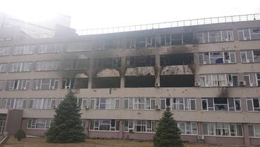 A view shows a damaged building at the Zaporizhzhia Nuclear Power Plant compound, amid Russia's invasion of Ukraine, in Enerhodar, Zaporizhzhia region, Ukraine, in this handout picture released March 17, 2022. (Reuters)