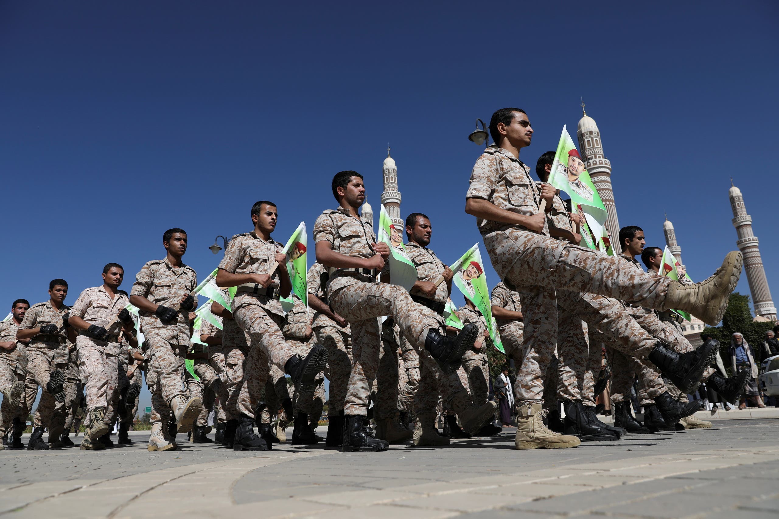 Houthi fighters in Sanaa