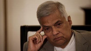 Sri Lanka's Prime Minister Ranil Wickremesinghe gestures as he speaks during an interview with Reuters at his office in Colombo, Sri Lanka, May 24, 2022. (Reuters)