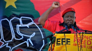 A file photo shows Julius Malema, president of the Economic Freedom Fighters (EFF), gestures as he addresses supporters during the official launch of his political party in Marikana, near Rustenberg October 13, 2013. (Reuters)