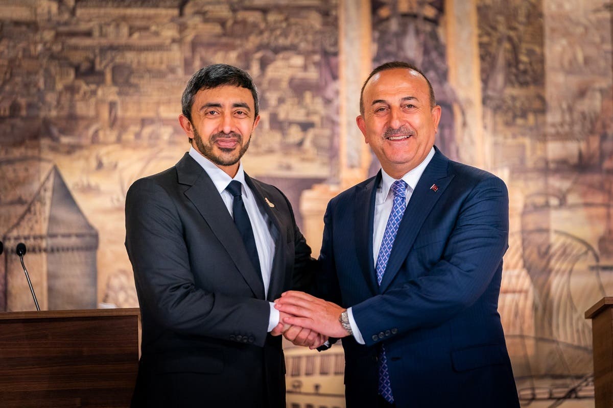 UAE’s Foreign Minister Sheikh Abdullah bin Zayed meets with Turkey’s Foreign Minister Mevlut Cavusoglu in Istanbul. (WAM)