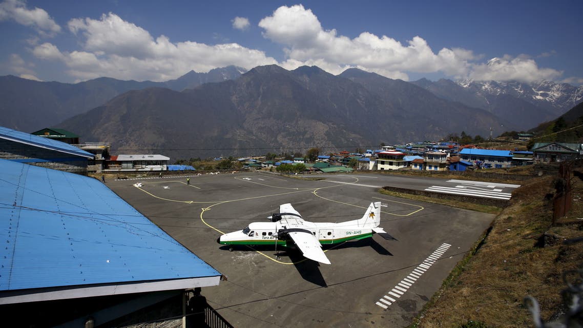 REFILE - CORRECTING TYPE OF PLANE An aircraft belonging to Tara Air is pictured at Tenzing Hillary Airport, in Lukla, approximately 2800 meters above sea level, in Solukhumbu district, Nepal, in this file picture taken April 25, 2014. A Twin Otter aircraft, operated by Tara Air, carrying 21 people including two foreigners, has gone missing in west Nepal, an airport official said on February 24, 2016. The plane pictured here is not the plane that was involved in the crash. REUTERS/Navesh Chitrakar/Files