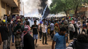 Protesters march during a rally against military rule following a coup in Khartoum, Sudan May 12, 2022. (Reuters)