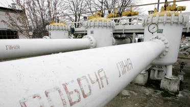Pipes reading 'working pipeline' are seen at a line production station on a Druzhba pipeline in Brody, some 460 km (286 miles) west of Kyiv. (File photo: Reuters)