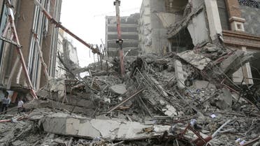 FILE PHOTO: General view at the site of a ten-storey building collapse in Abadan, Iran May 23, 2022. WANA (West Asia News Agency) via REUTERS ATTENTION EDITORS - THIS IMAGE HAS BEEN SUPPLIED BY A THIRD PARTY./File Photo