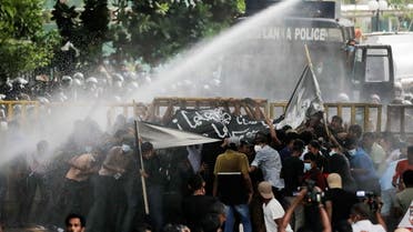 Police use water cannon to disperse Medical University students during a protest demanding President Gotabaya Rajapaksa to step down, near the President's House, amid the country's ongoing economic crisis, in Colombo, Sri Lanka, May 29, 2022. (Reuters)