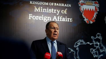 Russian Foreign Minister Sergei Lavrov, speaks during a news conference in Manama, Bahrain May 31, 2022. (Reuters)