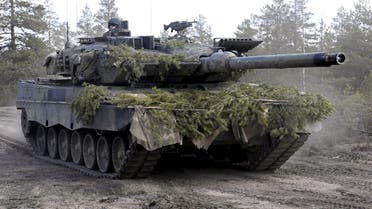 A Leopard battle tank of the Armoured Brigade takes part in the Army mechanised exercise Arrow 22 exercise at the Niinisalo garrison in Kankaanpaa, Finland May 4, 2022. (Reuters)