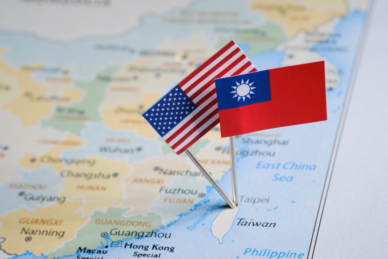 Flag of America and Taiwan