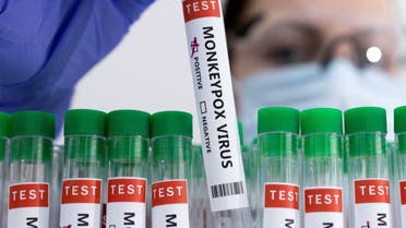 Test tubes labelled Monkeypox virus positive are seen in this illustration taken May 23, 2022. (File Photo: Reuters)