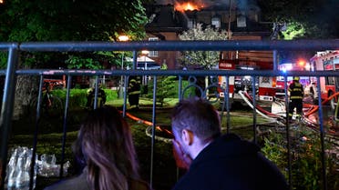 Fire fighters battle a fire at the Alzheimer centre in Roztoky, near Prague, Czech Republic, Wednesday, June 1, 2022. The devastating fire left two dead and more than 50 injured including two in a serious condition. (Michal Kamaryt/CTK/ via AP)