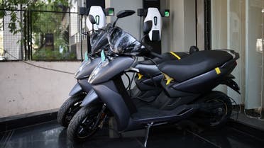 Ather electric scooters are charged outside the showroom in Mumbai, India, January 28, 2022. (File photo: Reuters)