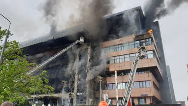 Firefighters extinguish a fire at Grand Setun Plaza business centre in Moscow, Russia June 3, 2022. (File photo: Reuters)
