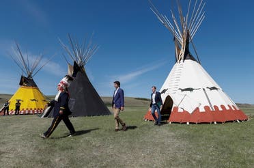 من حفل الإعلان عن توقيع الاتفاق بين الحكومة الكندية والسكان الأصليين