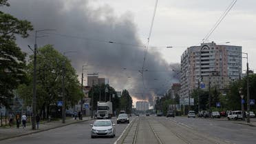 Smoke rises after missile strikes, as Russia's attack on Ukraine continues, in Kyiv, Ukraine, on June 5, 2022. (Reuters)