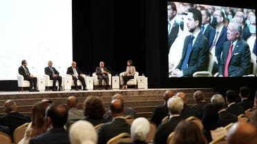 Jordan's King Abdullah II and Crown Prince Hussein attend the launch of the Economic Modernization Vision, at the Dead Sea, June 6, 2022. (Reuters)