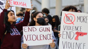 Students from Miguel Contreras Learning Center high school in Los Angeles demonstrate in front of City Hall after walking out of school to protest US gun violence, California, US, May 31, 2022. (File photo: Reuters)