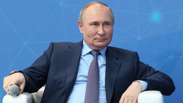 Russian President Vladimir Putin meets young entrepreneurs in Moscow on June 9, 2022. (Mikhail Metzel/SPUTNIK/AFP)