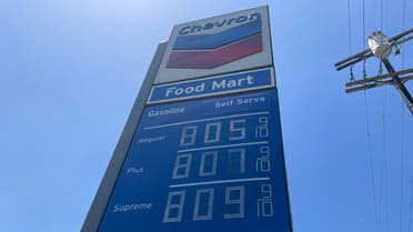 Gas prices over the $8.00 mark are advertised at a Chevron Station in Los Angeles, California, US, May 30, 2022. (Reuters)
