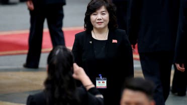 Hyon Song Wol, head of the North Korean Samjiyon art troupe takes a photo of Vice Minister of Foreign Affairs Choe Son-Hui (C) ahead of the welcoming ceremony of North Korea's leader Kim Jong Un (not pictured) at the Presidential Palace in Hanoi, Vietnam March 1, 2019. (File photo: Reuters)