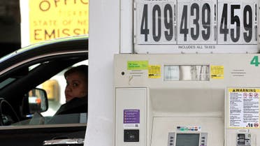 Gasoline prices are displayed on a pump at a gas station in Manhattan in New York City, New York, US, on March 7, 2022. (Reuters)