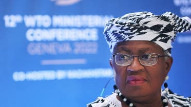 World Trade Organization (WTO) Director-General Ngozi Okonjo-Iweala attends a news conference ahead of the Ministerial Conference (MC12) in Geneva, Switzerland, June 12, 2022. (Reuters)