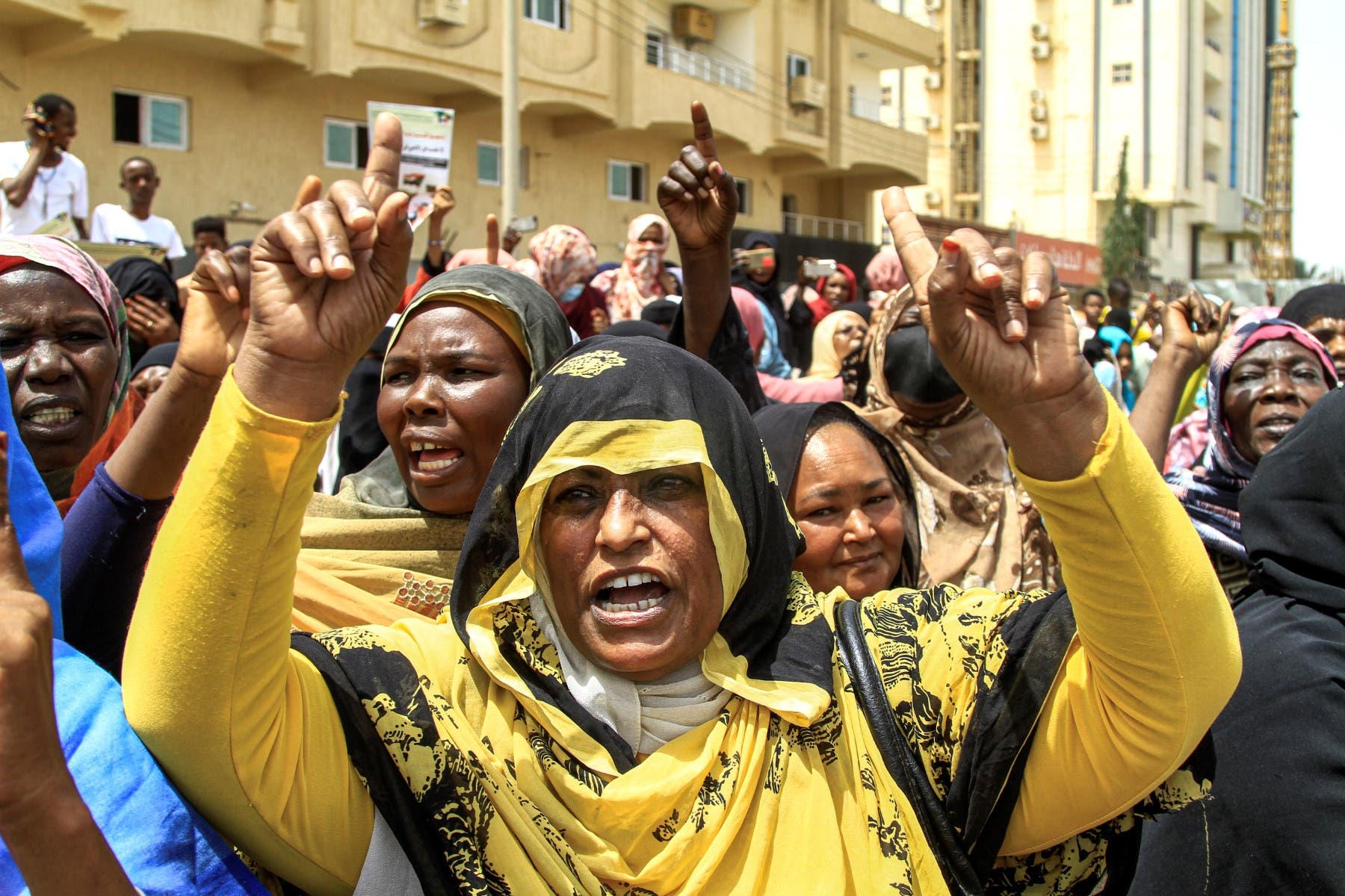 من تظاهرات الخرطوم في الأول من يونيو 2022 (أ ف ب)