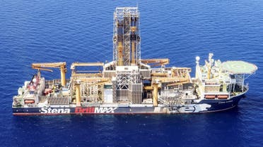 London-based Energean’s drill ship begins drilling at the Karish natural gas field offshore Israel in the east Mediterranean, on May 9, 2022. (Reuters)